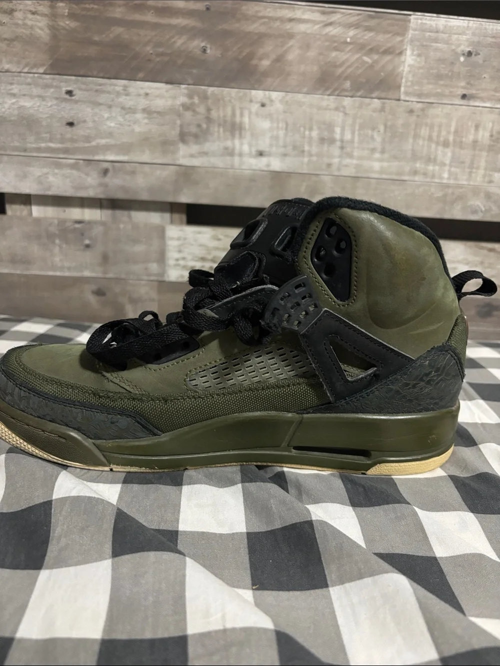 Jordan Men's High-Top Sneaker in Olive Green and Black